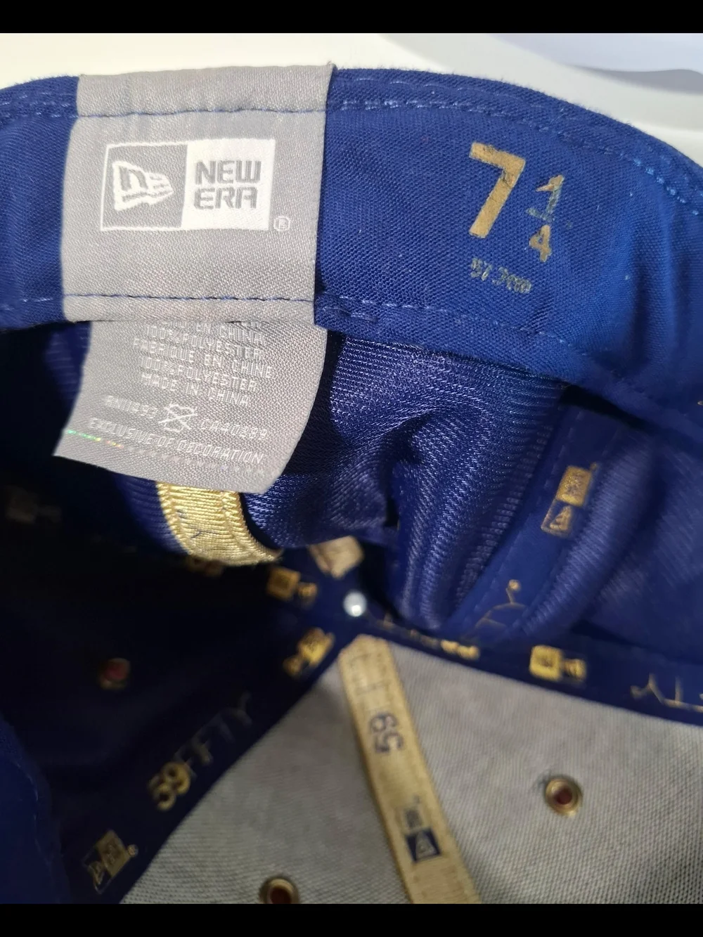 New Era Blue Snapback Hat with Gold LA Logo
